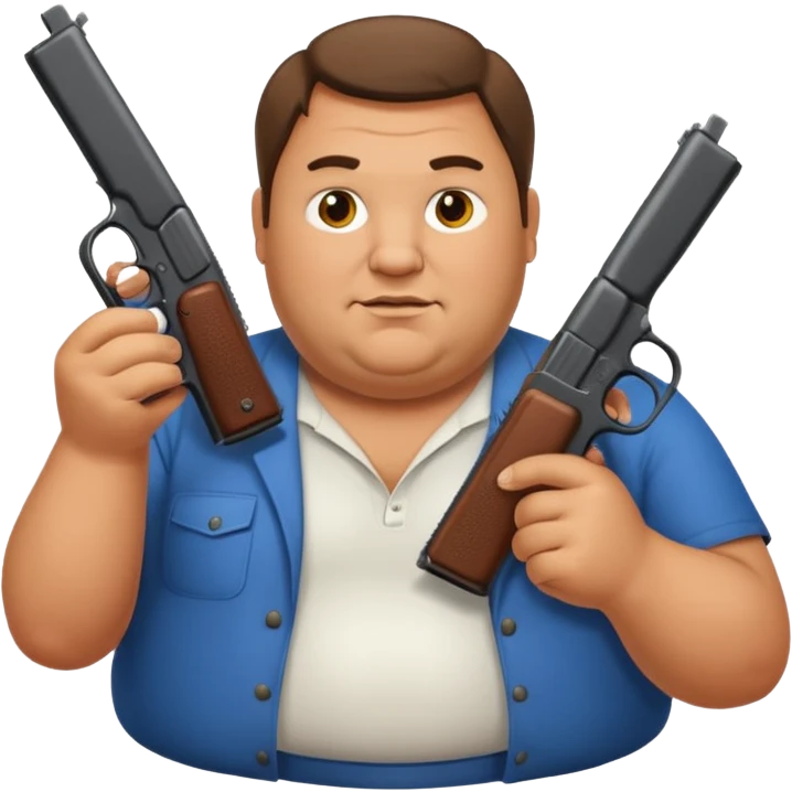Really fat guy with two glocks emoji