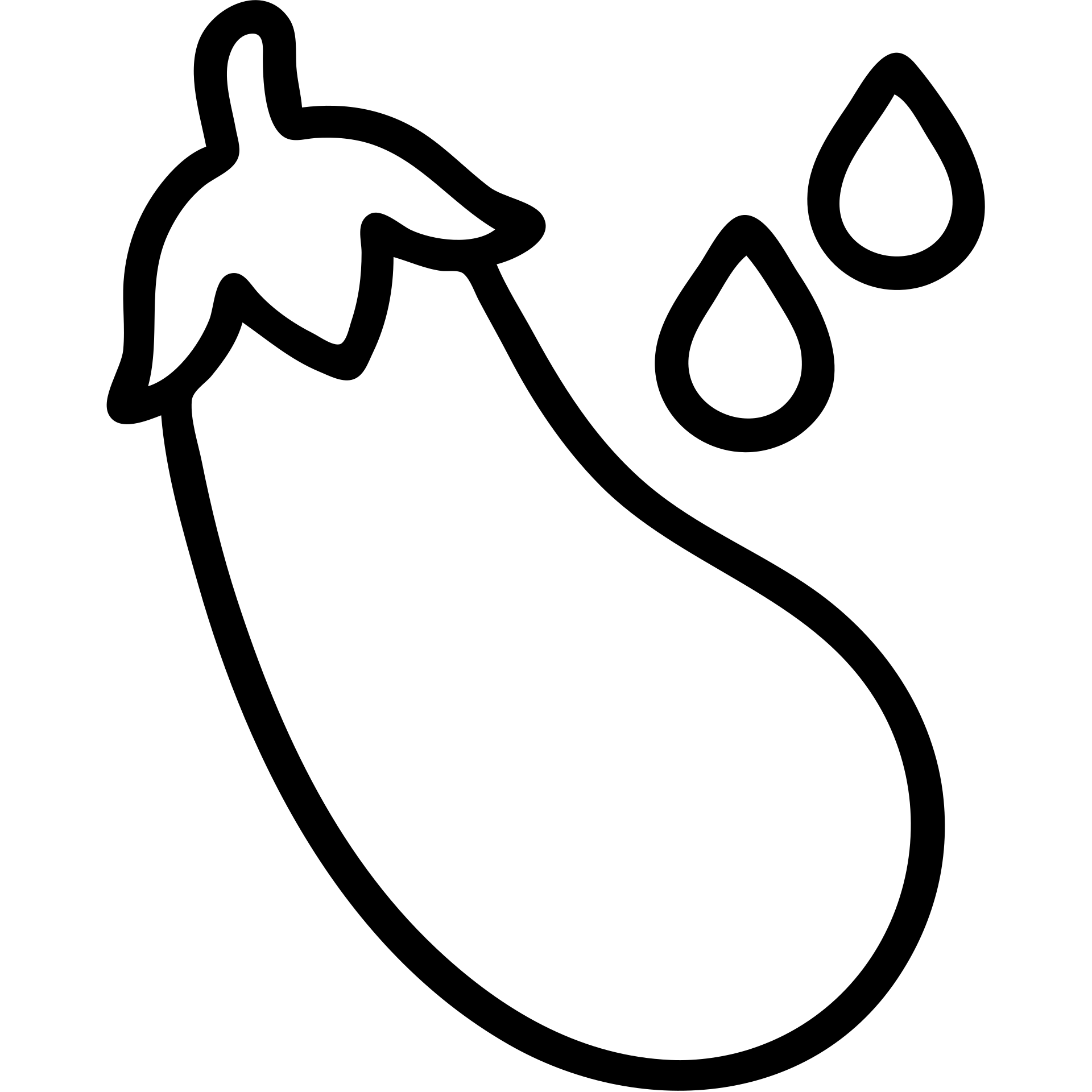 outlined eggplant with water droplets icon emoji