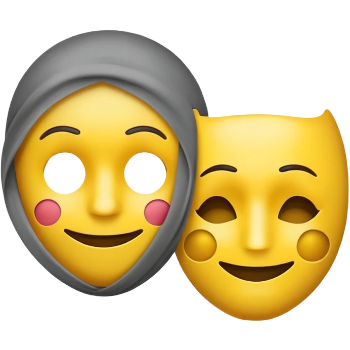 Sad emoji holding a mask of a happy emoji  emoji