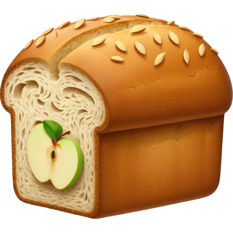 Whole-grain carbs emoji: simple, bright icon of whole grains or whole-grain bread, Apple-style emoji