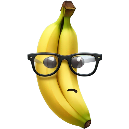 Banana with dog nose and big glasses emoji