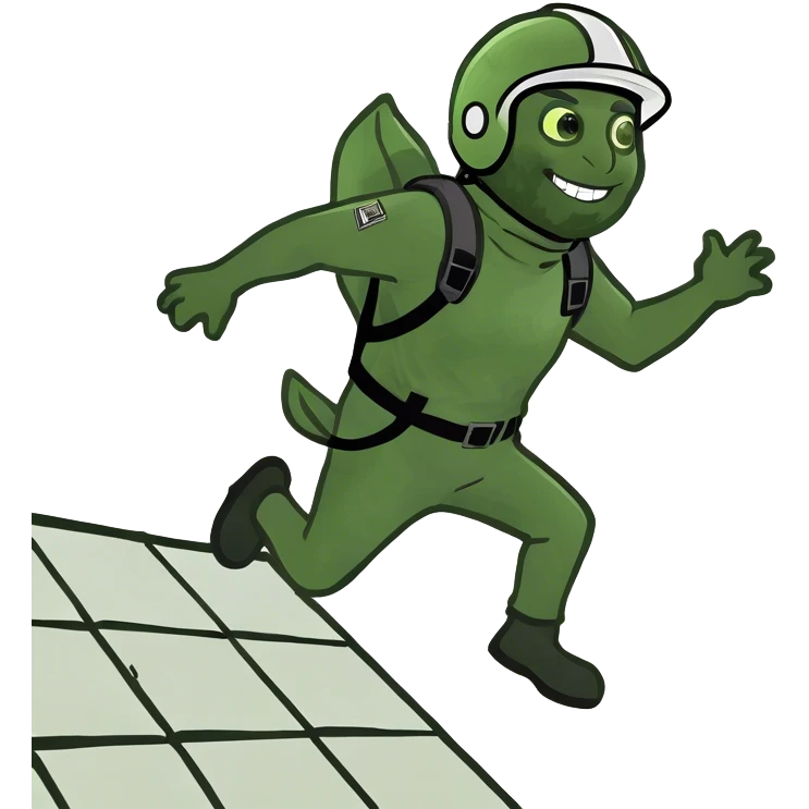 Man jumping off roof emoji