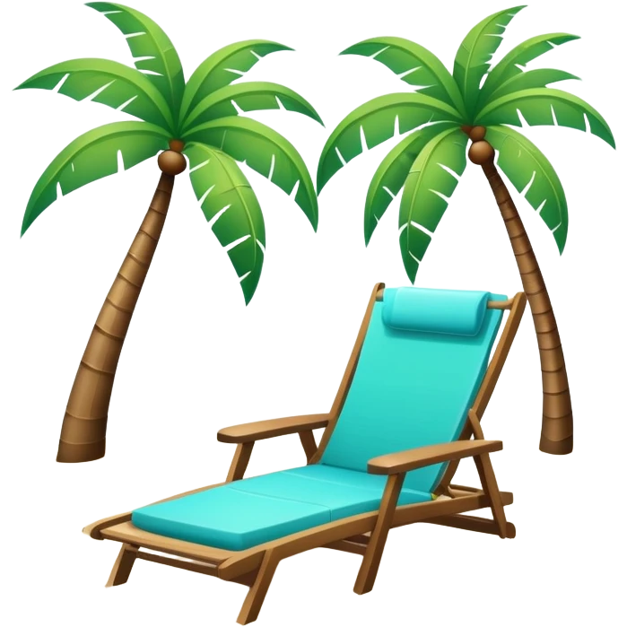 Beach paradise with palm trees and lounge chair emoji