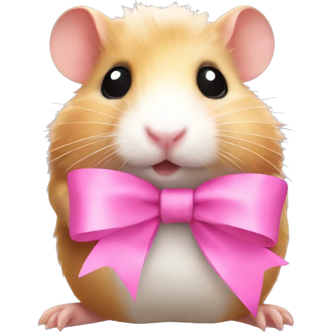 Hamster with a pink bow emoji