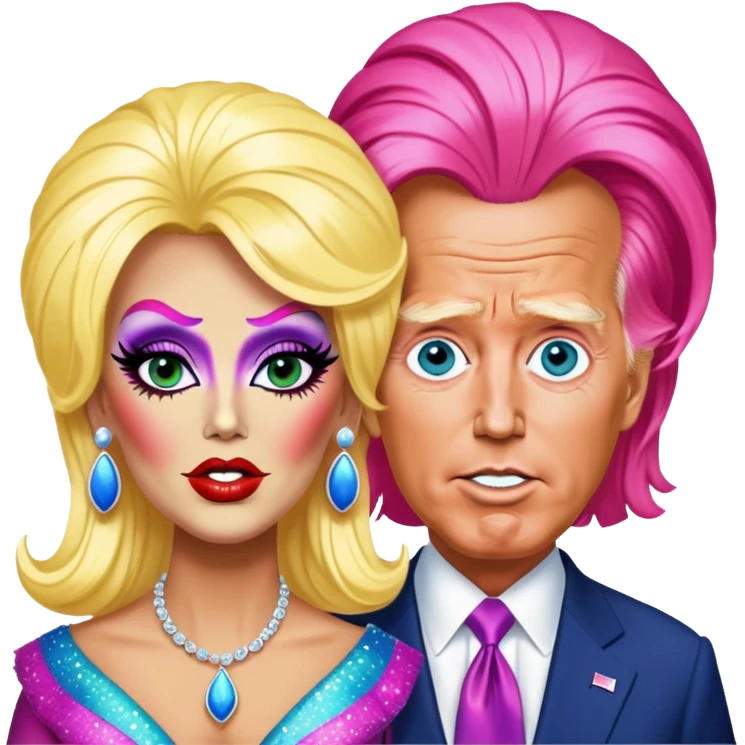 Donald trump and Joe Biden as drag queens  emoji