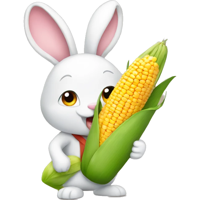  Bunny holding Earn corn  emoji