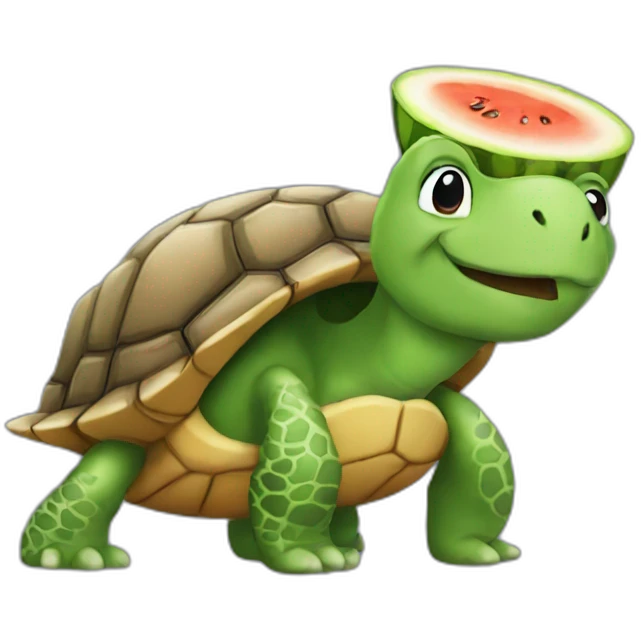 Turtle with a melon shell emoji