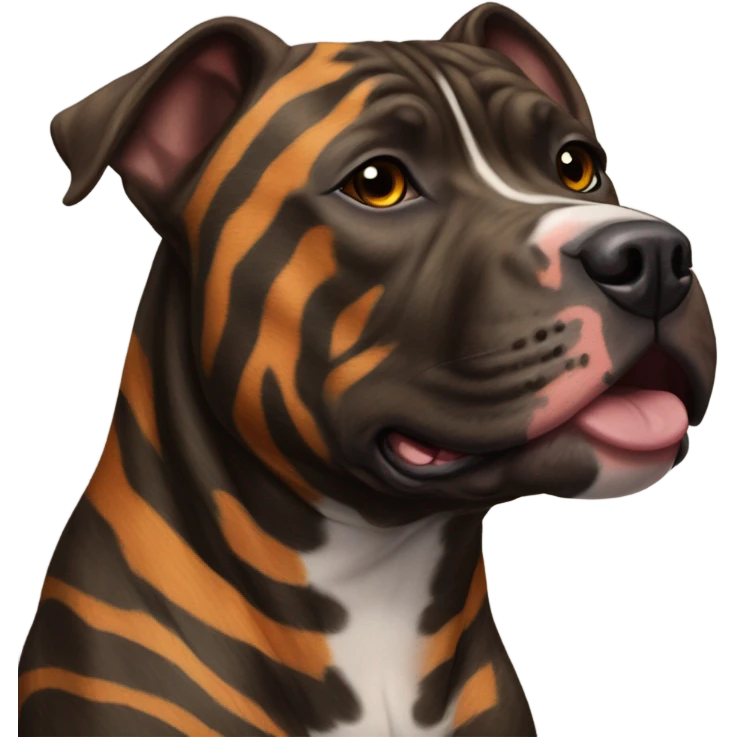 pitbull terrier dark brindle tiger stripes emoji