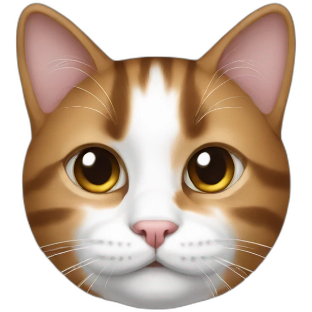 Cat brown White and black emoji
