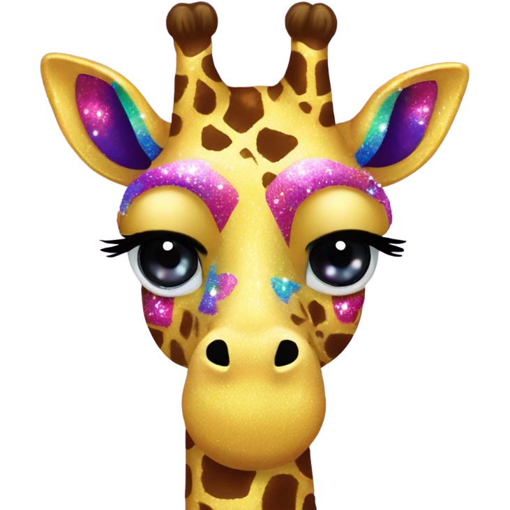 Lisa frank glitter giraffe with eyelashes emoji