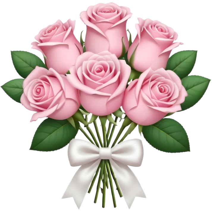 Pastel Pink roses bouquet with bow emoji