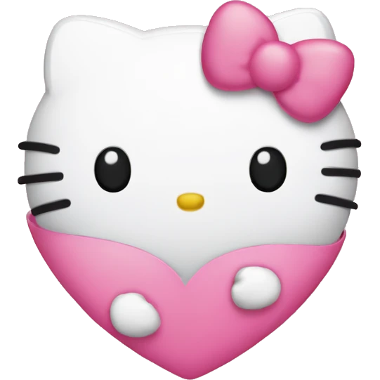 cute pink hello kitty heart emoji