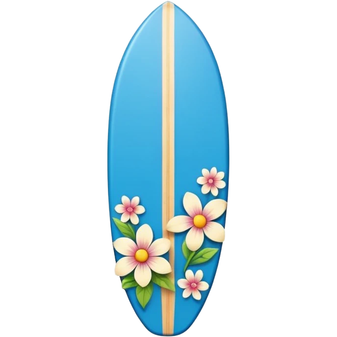 Blue Surfboard with Flower Pattern emoji