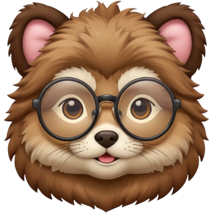 yuvarlak gözlüklü hayvan  emoji