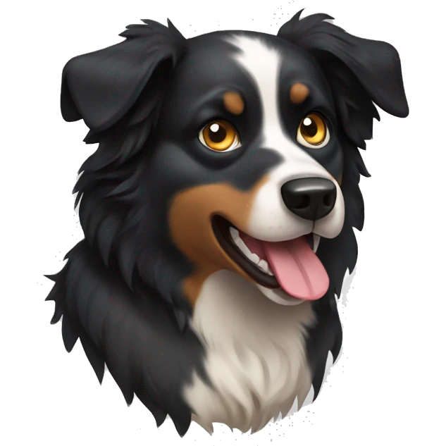 Angry growling Small black australian shepherd dog emoji