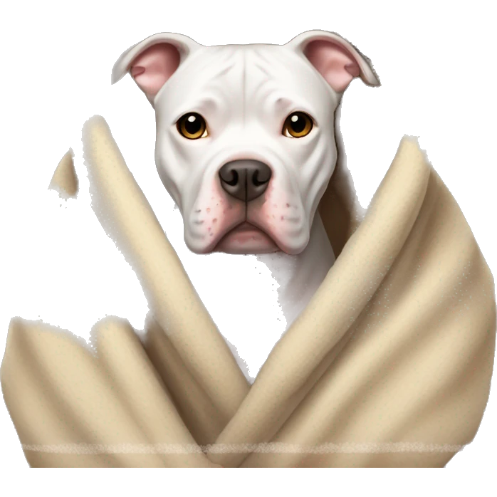 pitbull in a cozy blanket emoji
