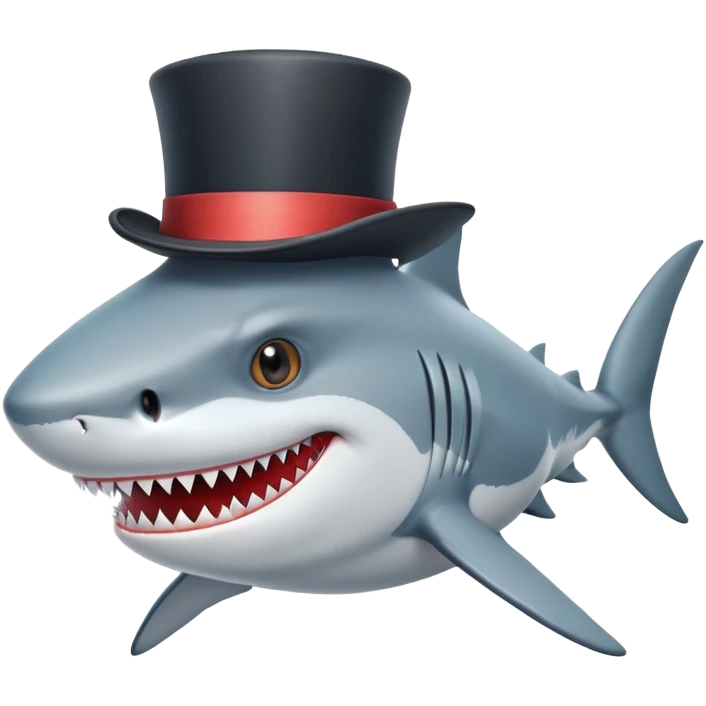 Shark with a top hot emoji