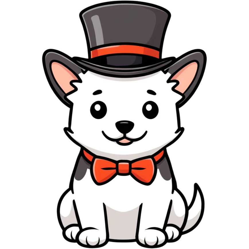 dog with tophat emoji