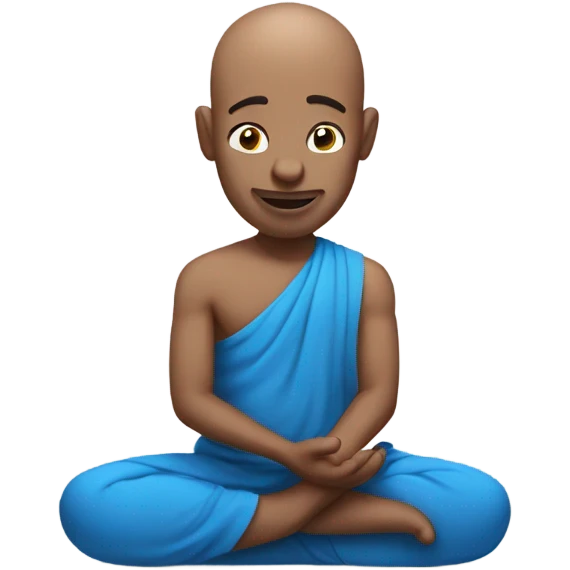 Bald man namaste blue eyes emoji