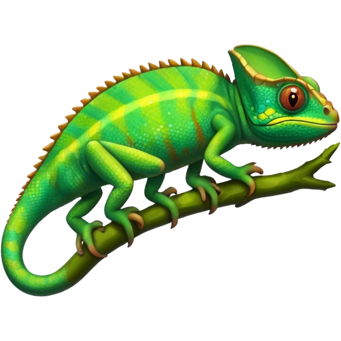 A green chameleon  emoji