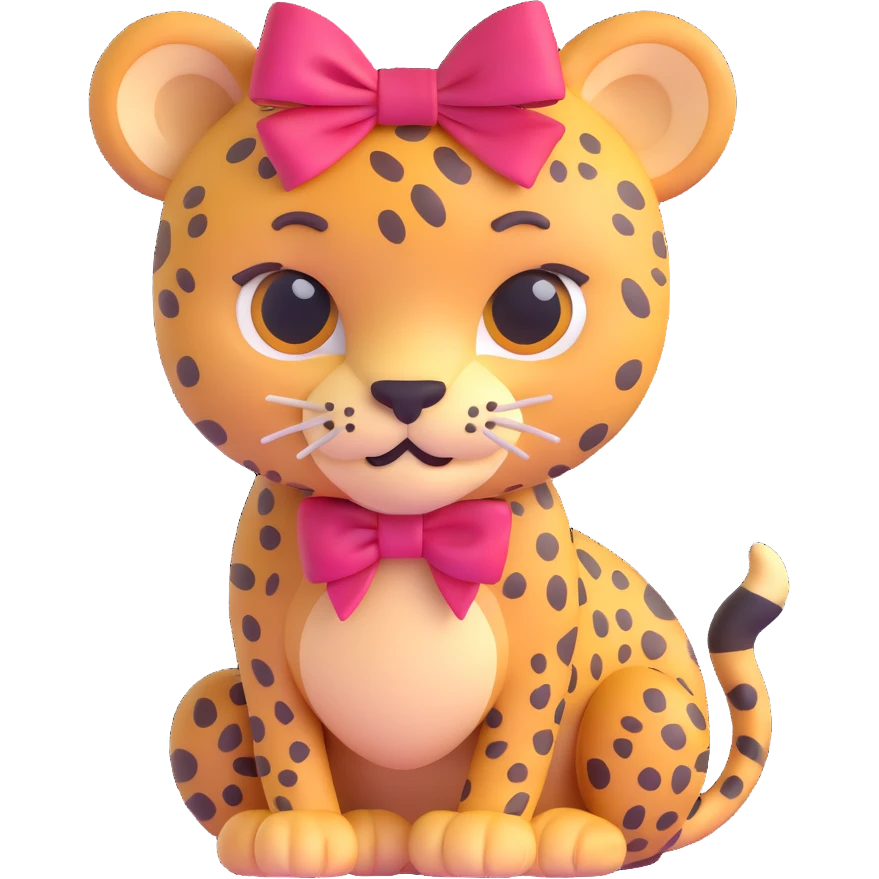 cheetah with a bow emoji