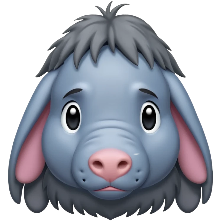Sad Eeyore under a raining cloud emoji