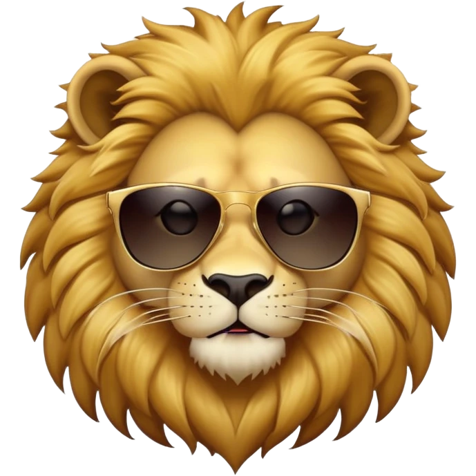 anthropomorphised lion with dark sunglasses walking confidently emoji