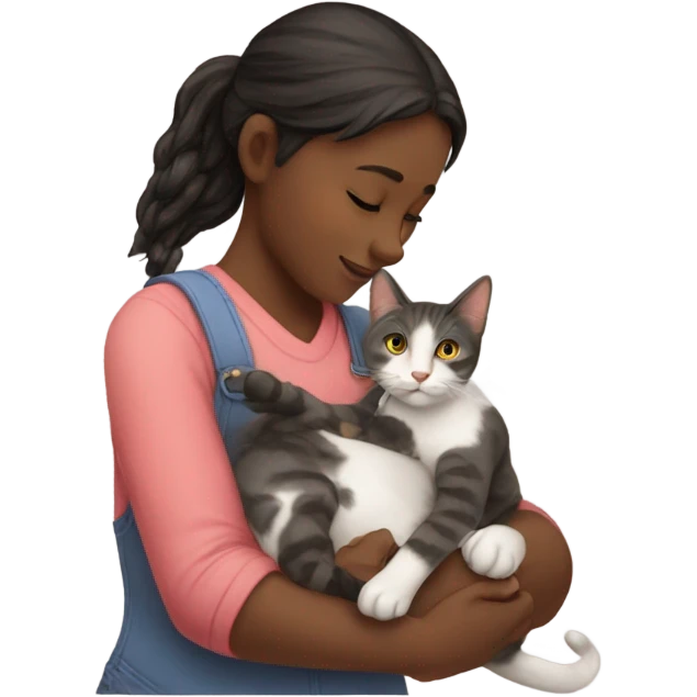girl petting cat emoji