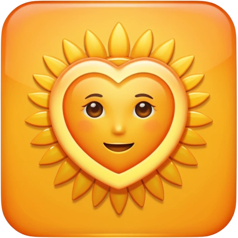 Orange heart sun emoji