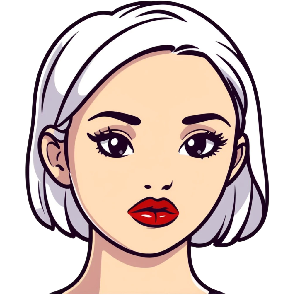 full glossy pouty baddie lips with lip liner emoji