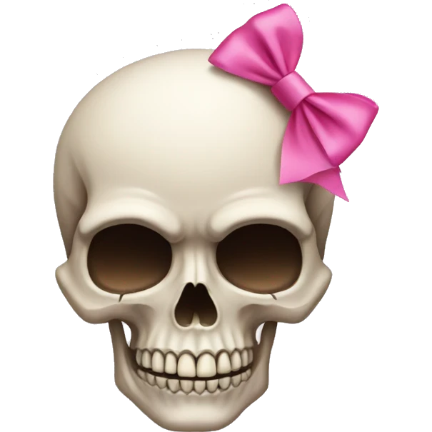 Skull with a pink bow emoji