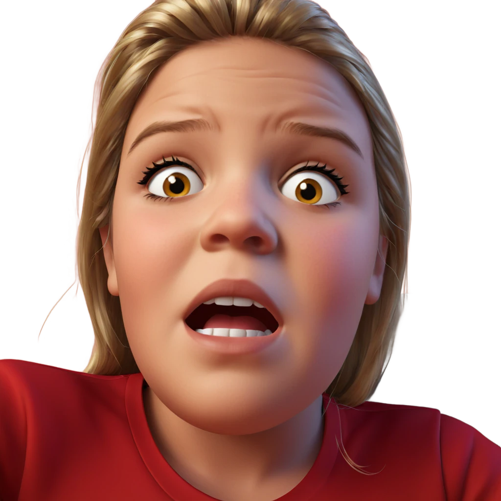 girl in red shirt indoors emoji