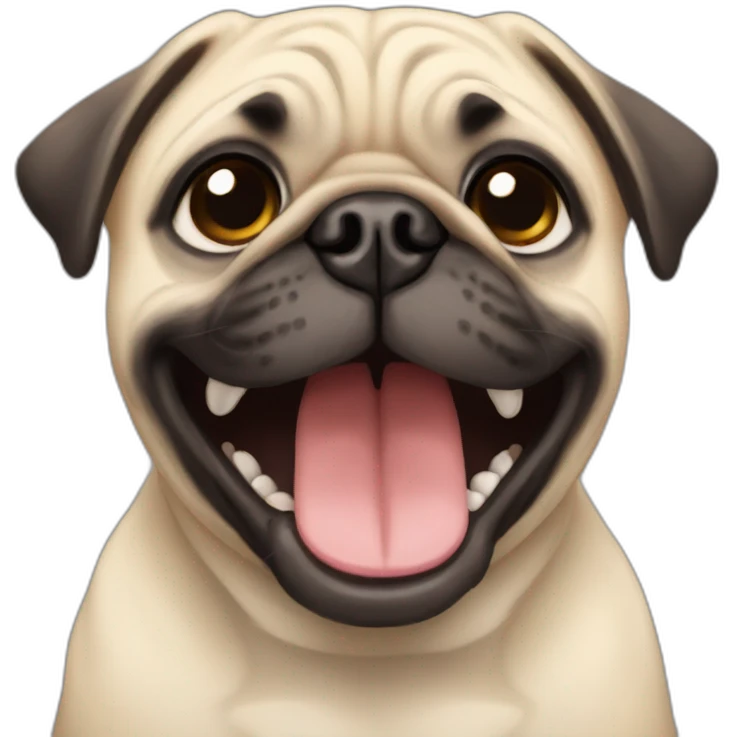 Happy young pug emoji