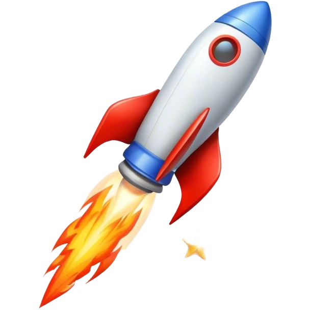 rocket blasting off with letters ASE emoji