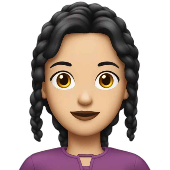 Vilma Dinkley with black hair emoji