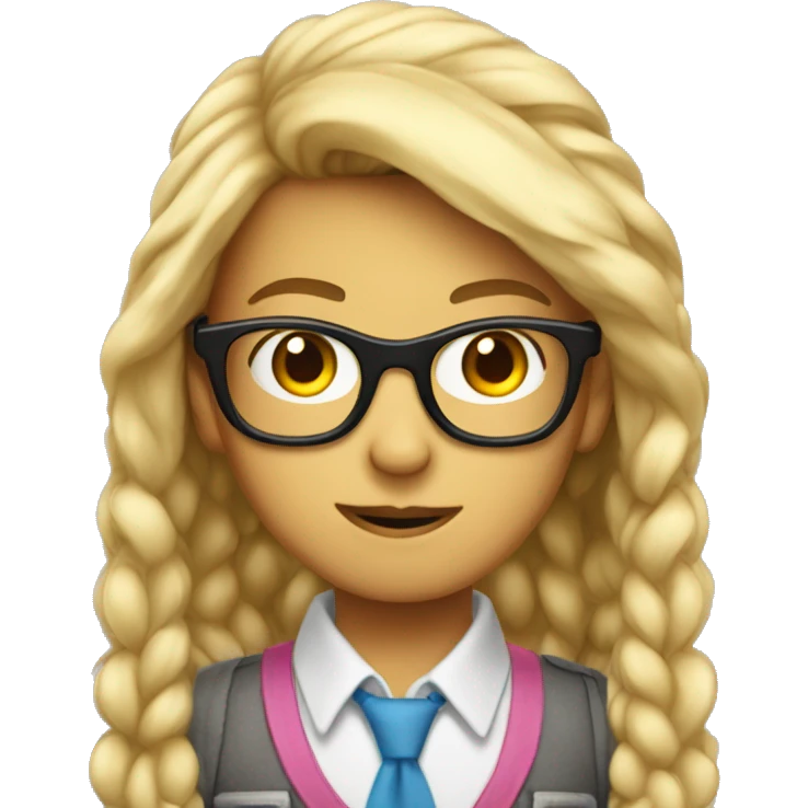 turn the nerd boy with glasses into a girl version emoji