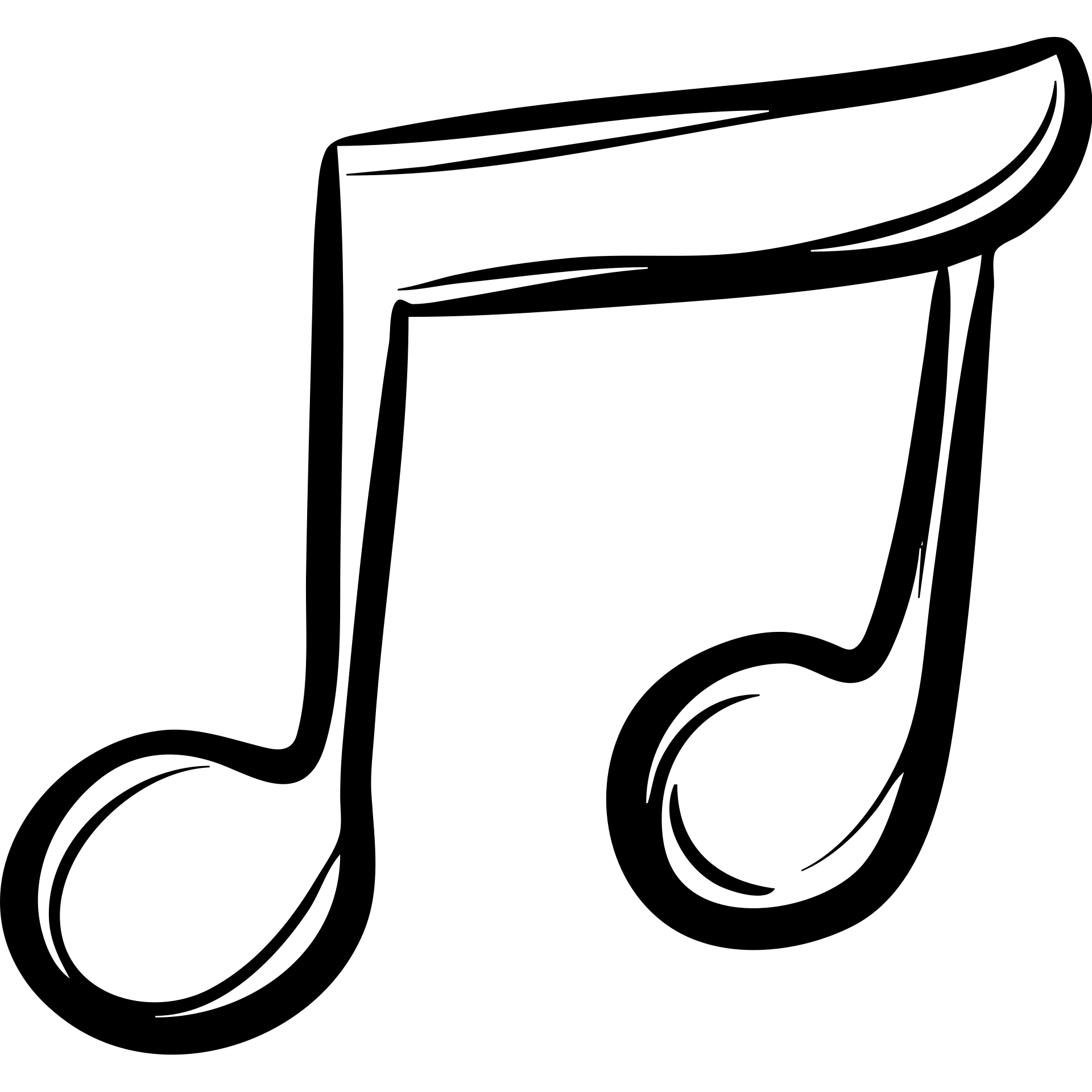 music icon, hand-drawn black outlined style emoji