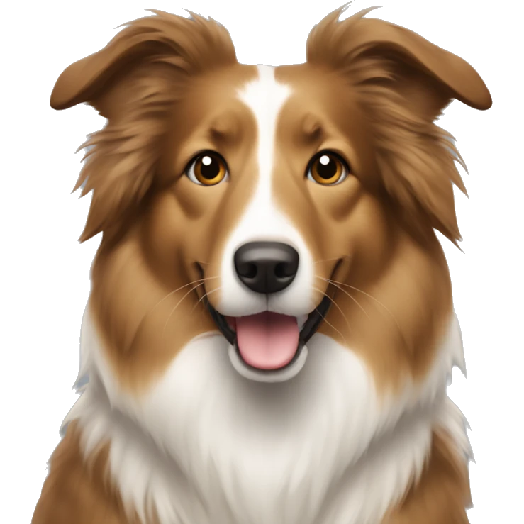 Fluffy brown collie mix emoji