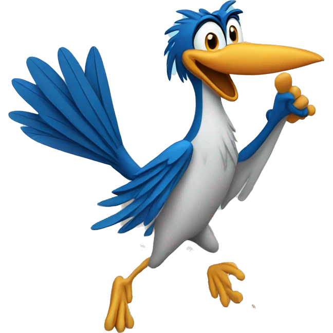 road runner holding up sign emoji