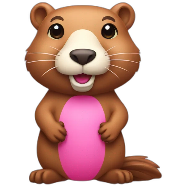 pink color beaver emoji
