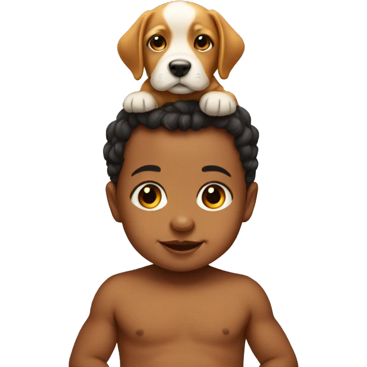 Baby with a dog on their head emoji