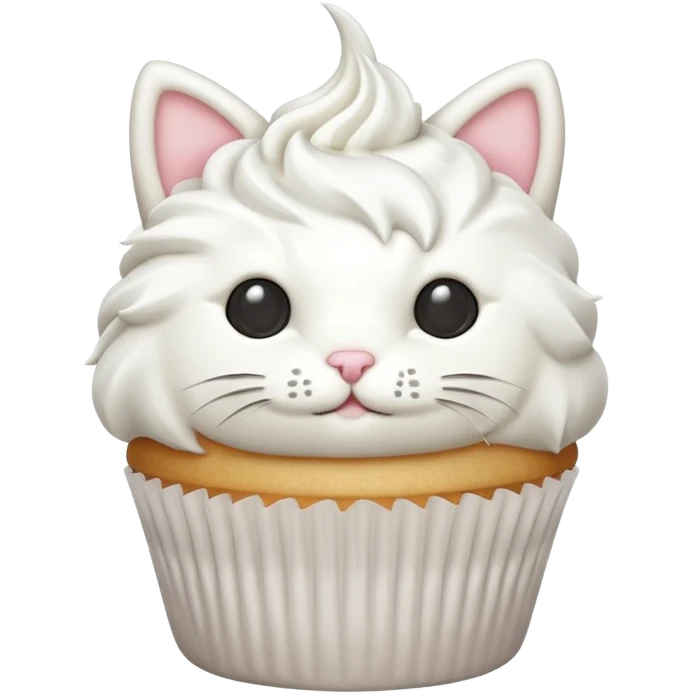 White cat shaped cupcake emoji