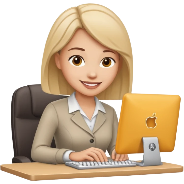 administrative assistant on computer emoji