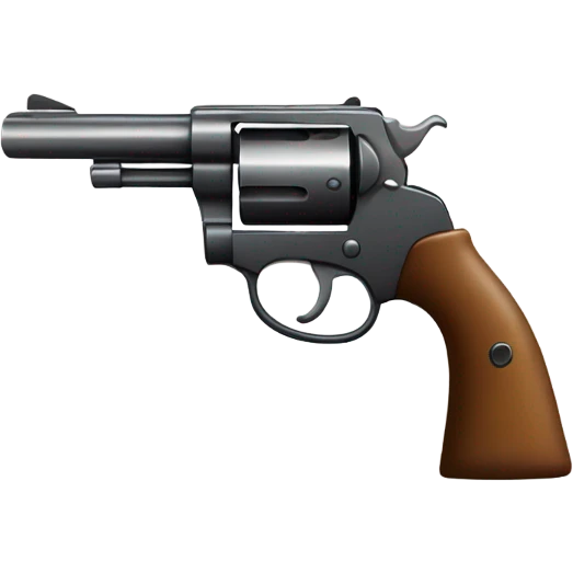 A revolver, with a long cigarette sticking out the end of the barrel, with smoke rising  emoji