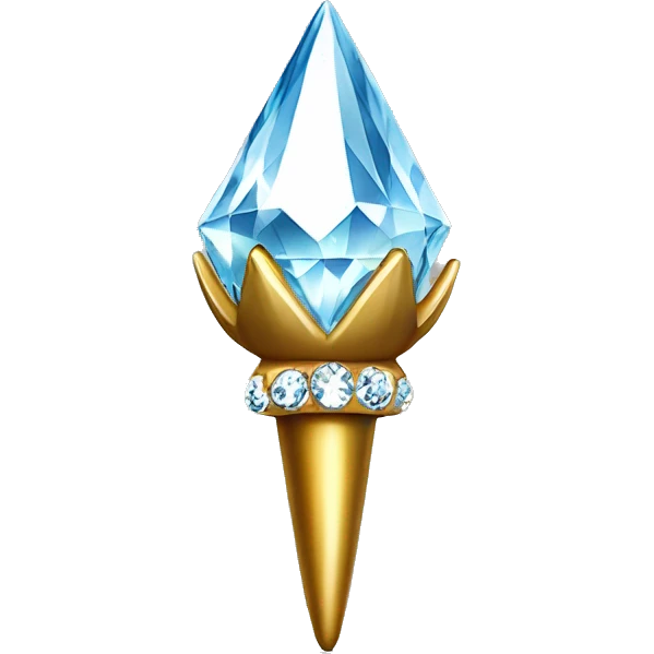 diamond Acorn, sparkling like a diamond, with short top and stem made of gold and diamond emoji