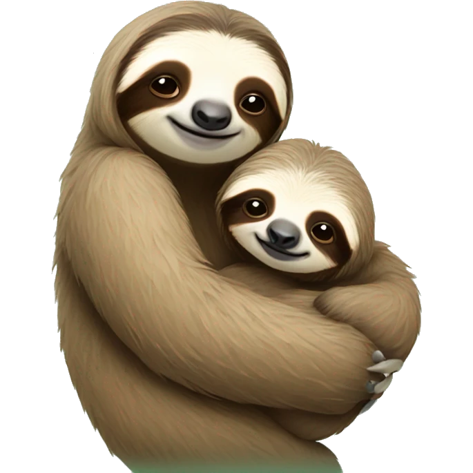 mom sloth holding baby sloth emoji