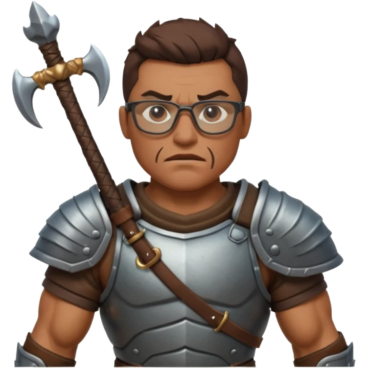 Glasses-Wearing wild Warrior bust emoji
