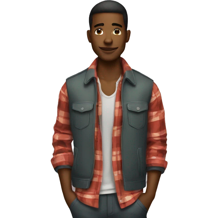 stylish guy in plaid emoji