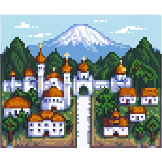 illustration of Nalchik city in pixel art style emoji
