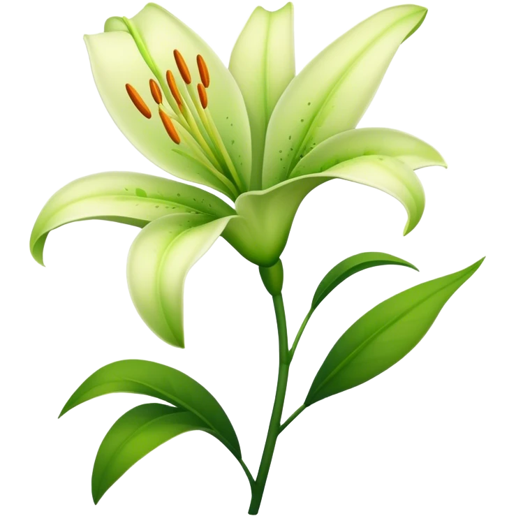 Lily flower stem emoji